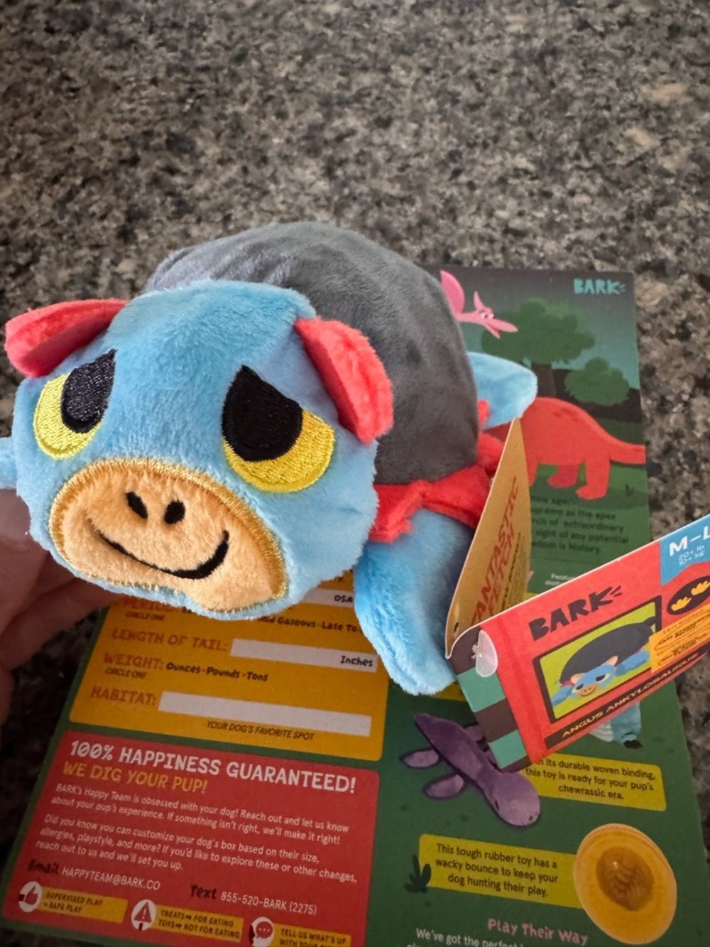 NWT Bark Angus Ankylosaurus Toy - M/L